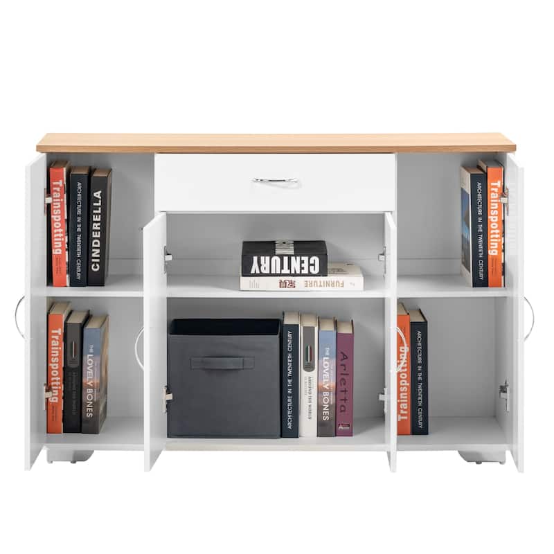 Homy Casa Kitchen Storage Cabinet with Drawer & 4 Doors