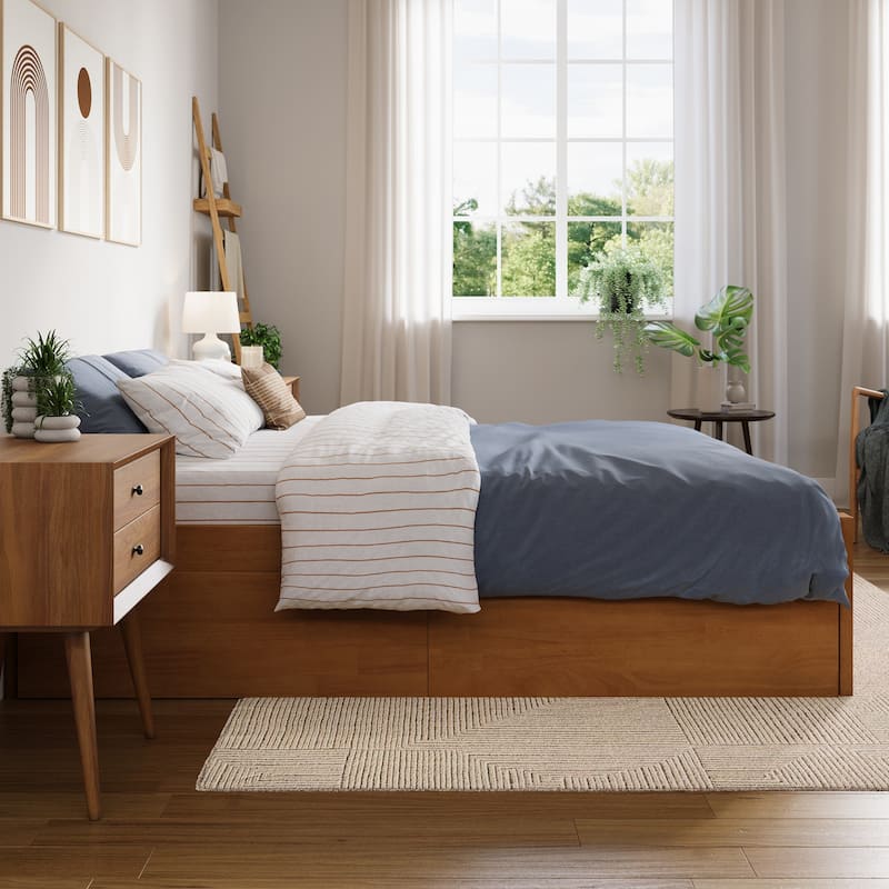 Concord Platform Bed with Footboard and Storage Drawers