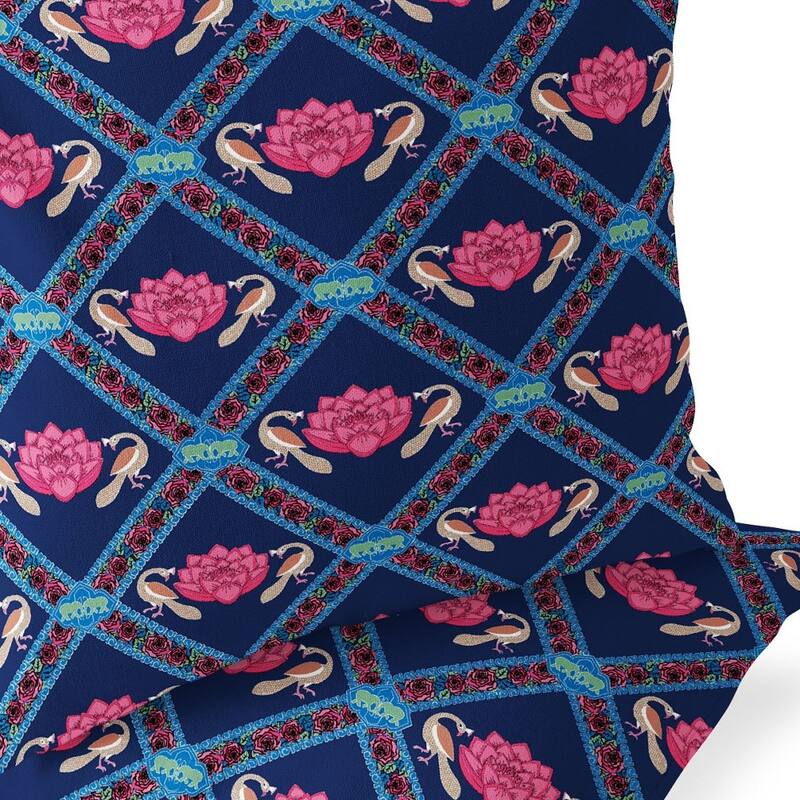 HomeRoots Set of Two 16" X 16" Blue and Pink Peacock Blown Seam Floral Indoor Outdoor Throw Pillow - 16.00' X '16.00' X '5.00