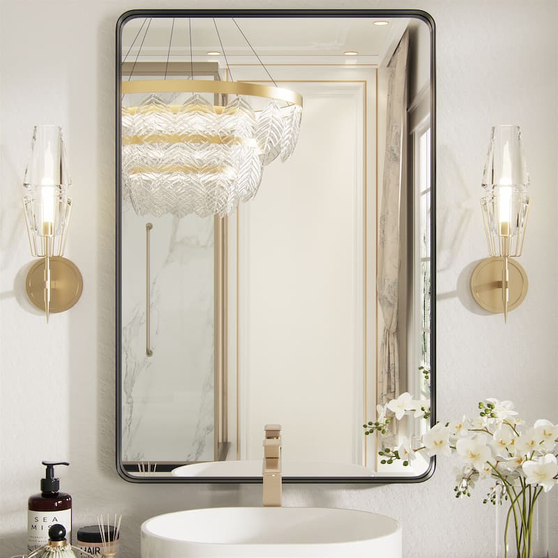 Bathroom Mirrors Wall Mirrors Accent Mirrors - 22W * 30H Inches - Black