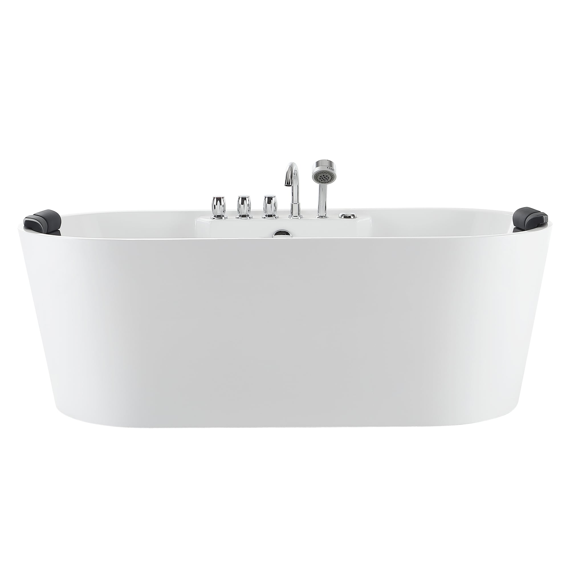 Anzzi Sofi 5.6 ft. Center Drain Whirlpool and Air Garden Tub with Jets in  White