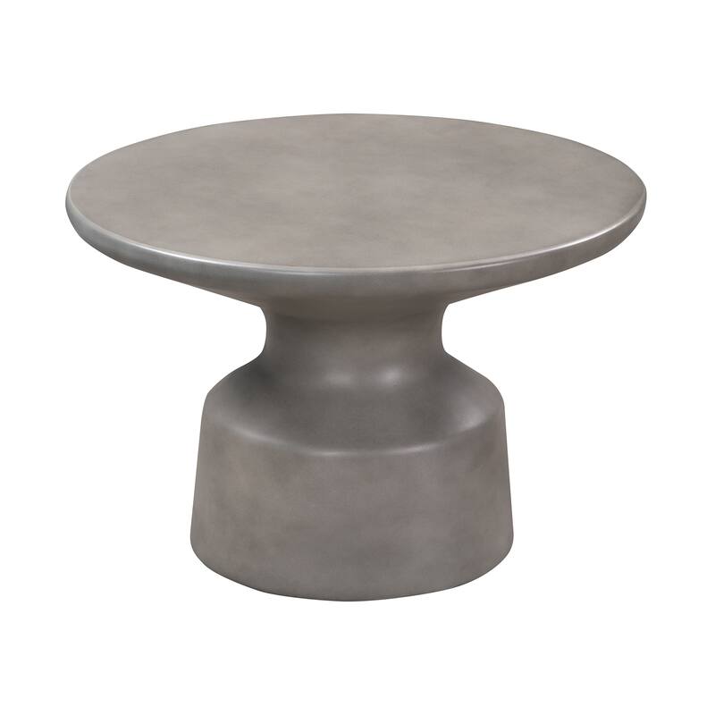 HomeRoots 24" Gray Concrete Round Coffee Table - 24' X '16' X '24