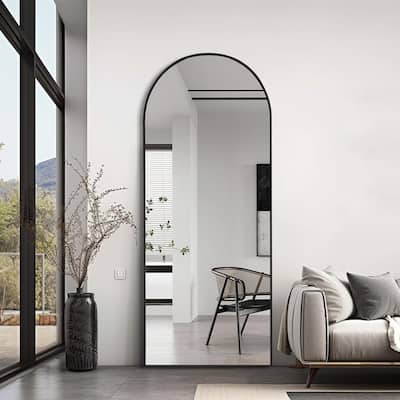 65'' x 22'' Aluminium Alloy Arch Full Length Mirror with Stand