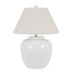 preview thumbnail 2 of 11, 26" Ceramic Table Lamp with Linen Shade Ivory With Crackle