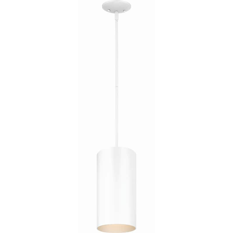 Volume Lighting 1-Light White Aluminum LED Cylinder Pendant - N/A