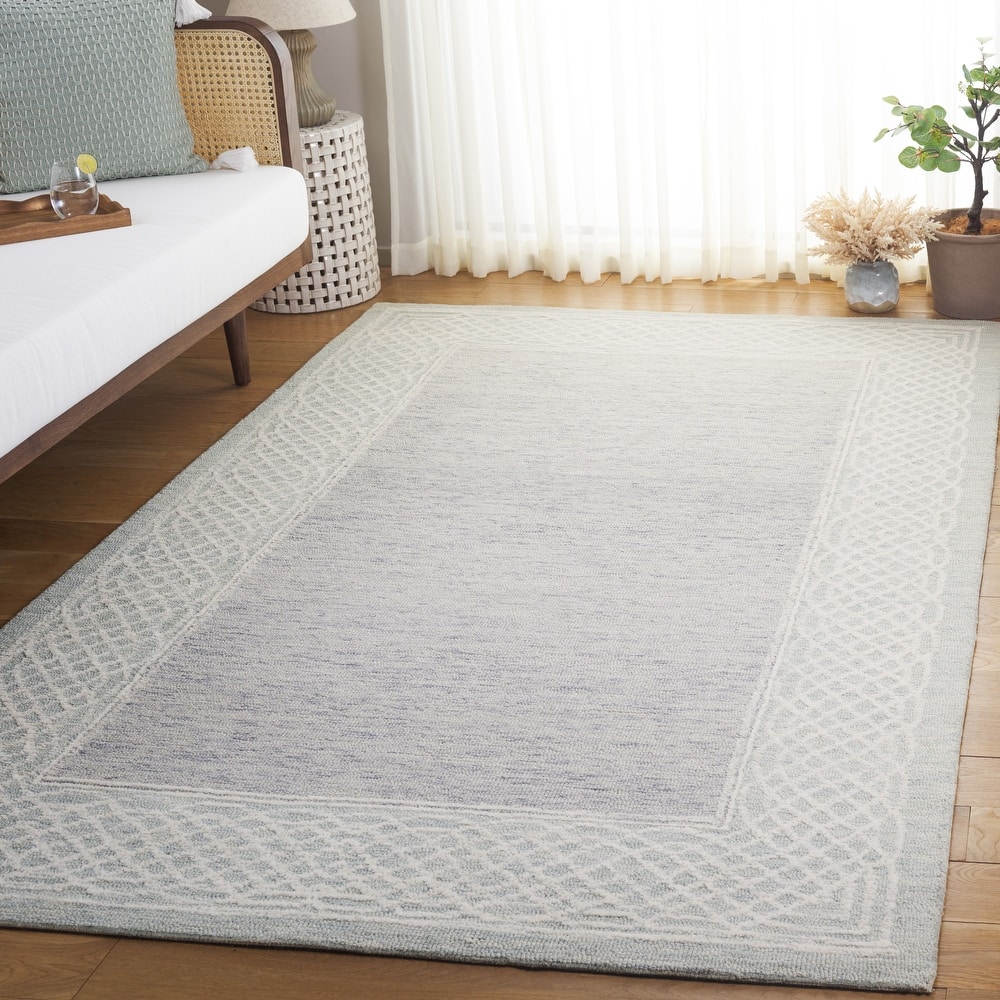 SAFAVIEH Handmade Ebony Pegah Border Wool Rug