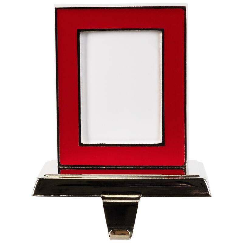 Photo Frame Christmas Stocking Holder - 5.25" - Silver and Red