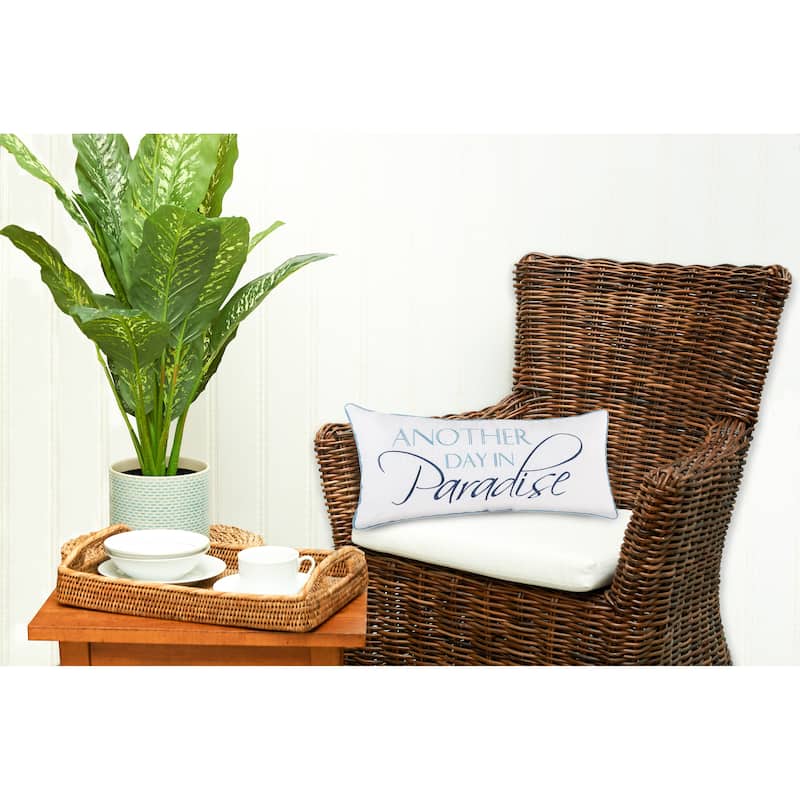 12" x 24" Another Day In Paradise Embroidered Throw Pillow
