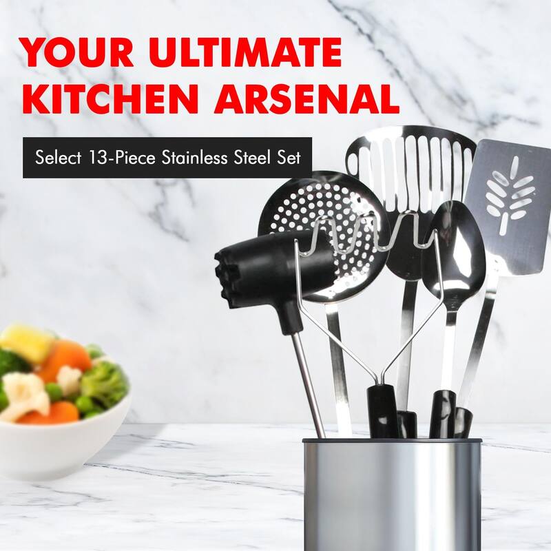Chef Craft Select 13-Piece Select Stainless Steel Kitchen Tool and Utensil Set