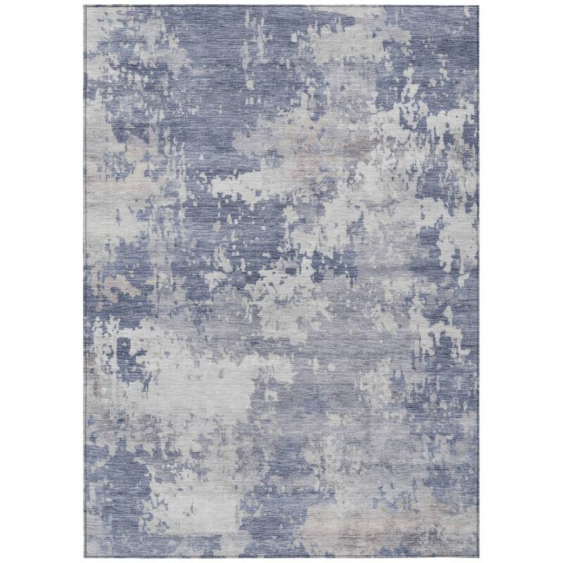 Machine Washable Indoor/Outdoor Contemporary Blend Chantille Rug