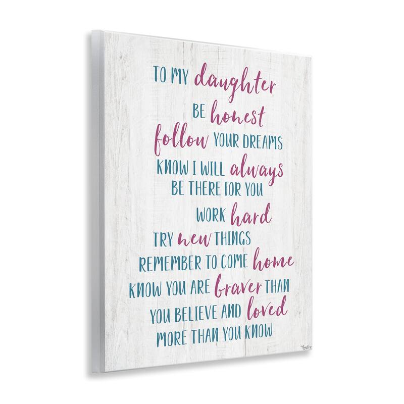 Stupell To My Daughter Positive Parent Wall Plaque Art Design By Gigi Louise