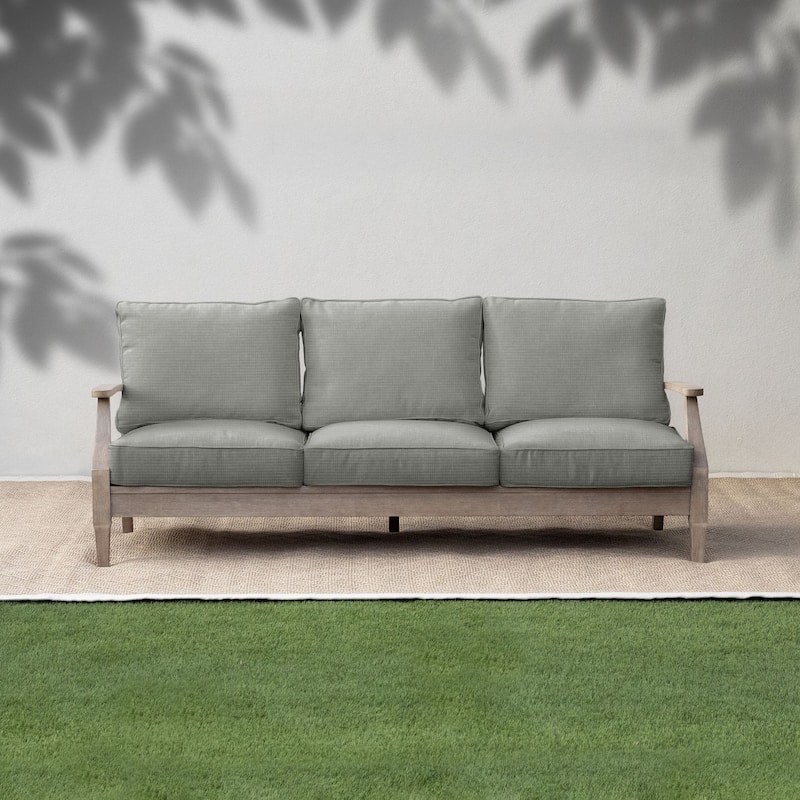 Sorra Home Outdura Solid Indoor/Outdoor Corded Sofa Set - 23 in x 25 in x 5 in - ETC Smoke