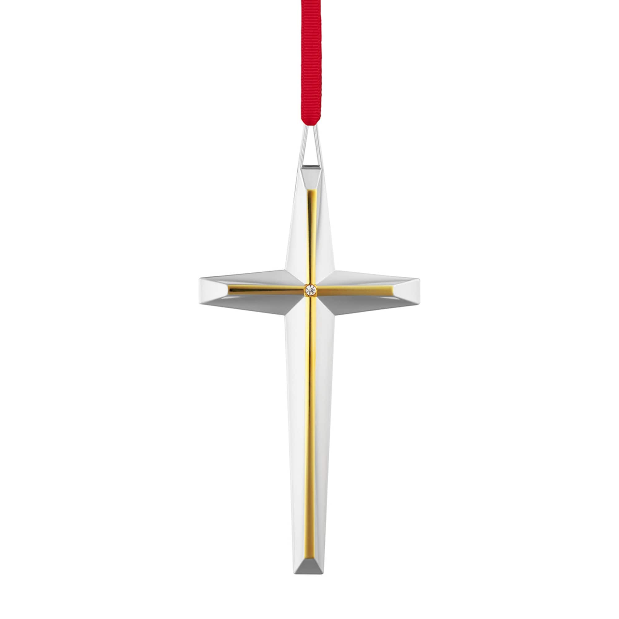 Nambe Cross Ornament - 2.5" L