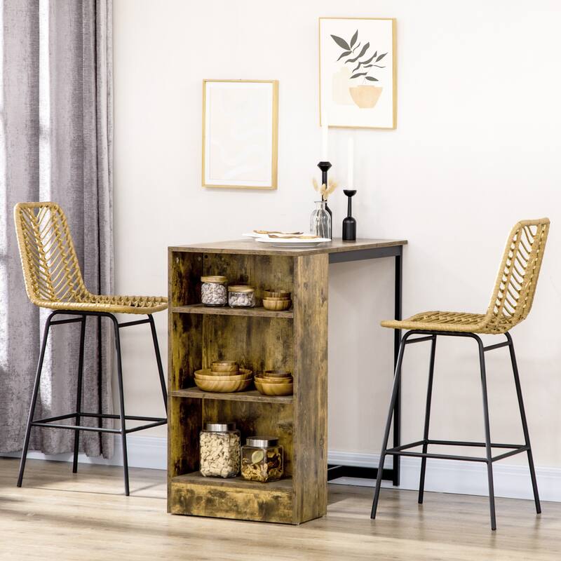 Rattan Bar Stools Set Of 2