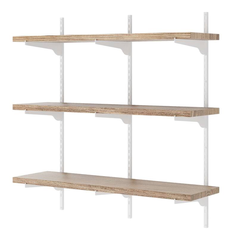 Wallniture Turin 36" Wall Mounted Shelves with Adjustable Brackets, Real Wood Shelves, Rustic & Boho Decor 2,3 or 4 Tier Options
