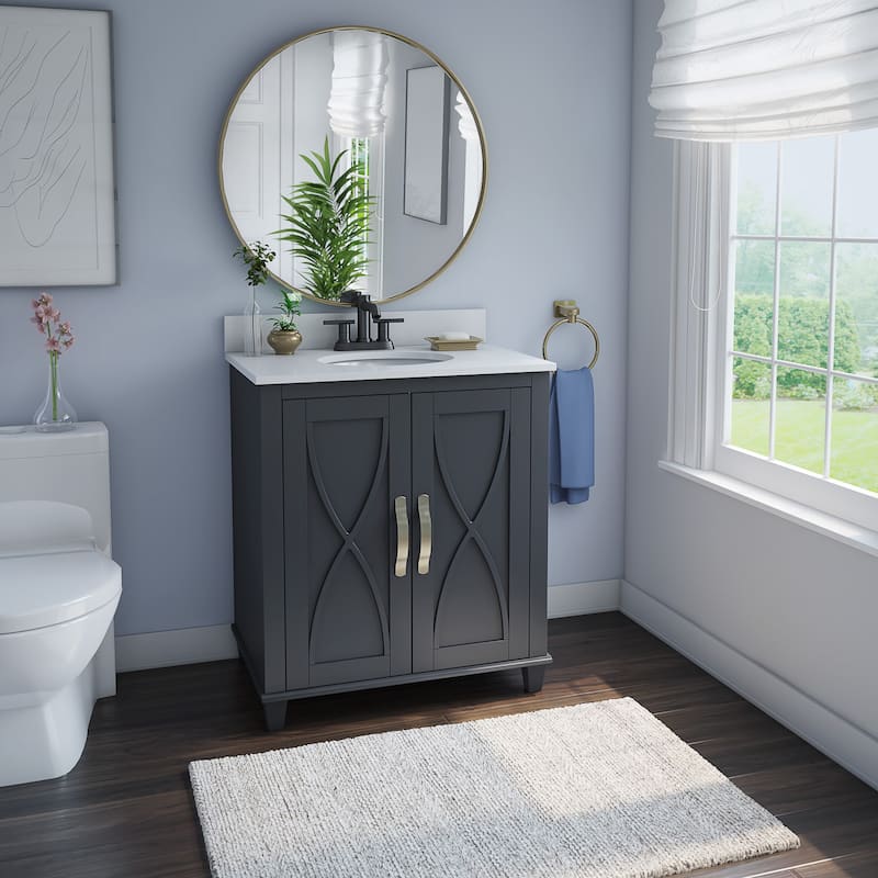 30" Single Bathroom Vanity with Adjustable Shelf