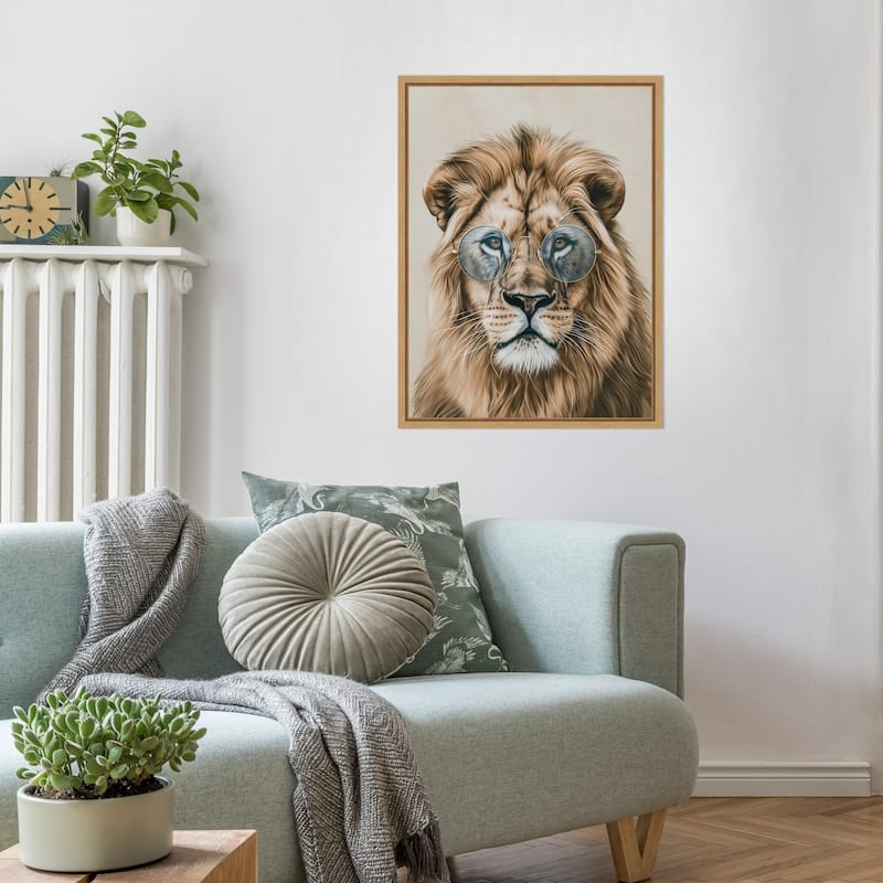 Cool Cat by Mowzu Framed Canvas Wall Art