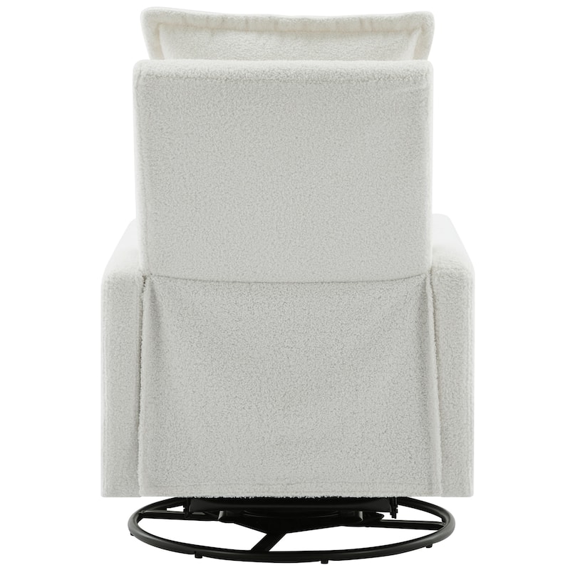 Modern Upholstered Rocker Nursery Chair Plush Seating Glider Swivel Recliner Chair