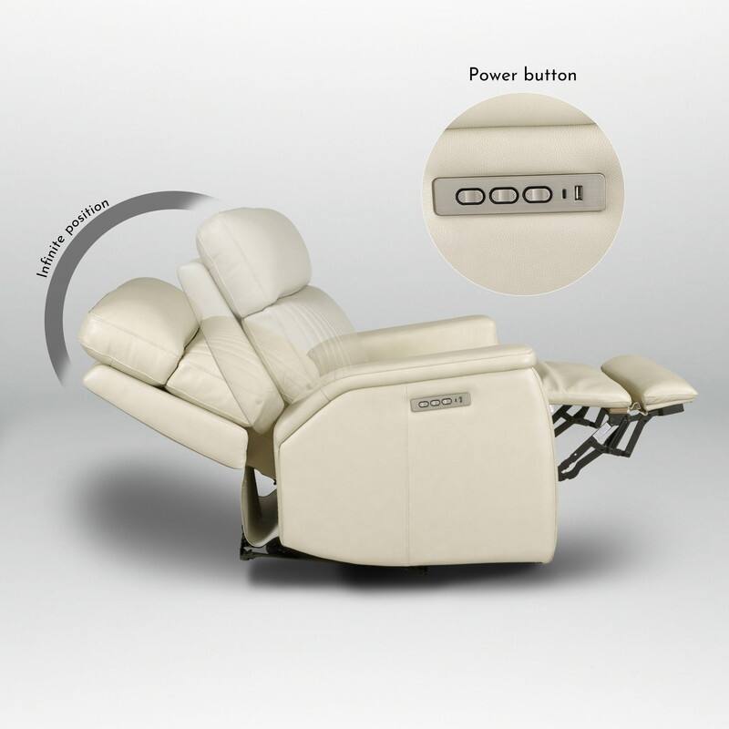 Leather Zero Gravity Power Recliner with Power Headrest and Power Lumbar,USB&USB-C Port
