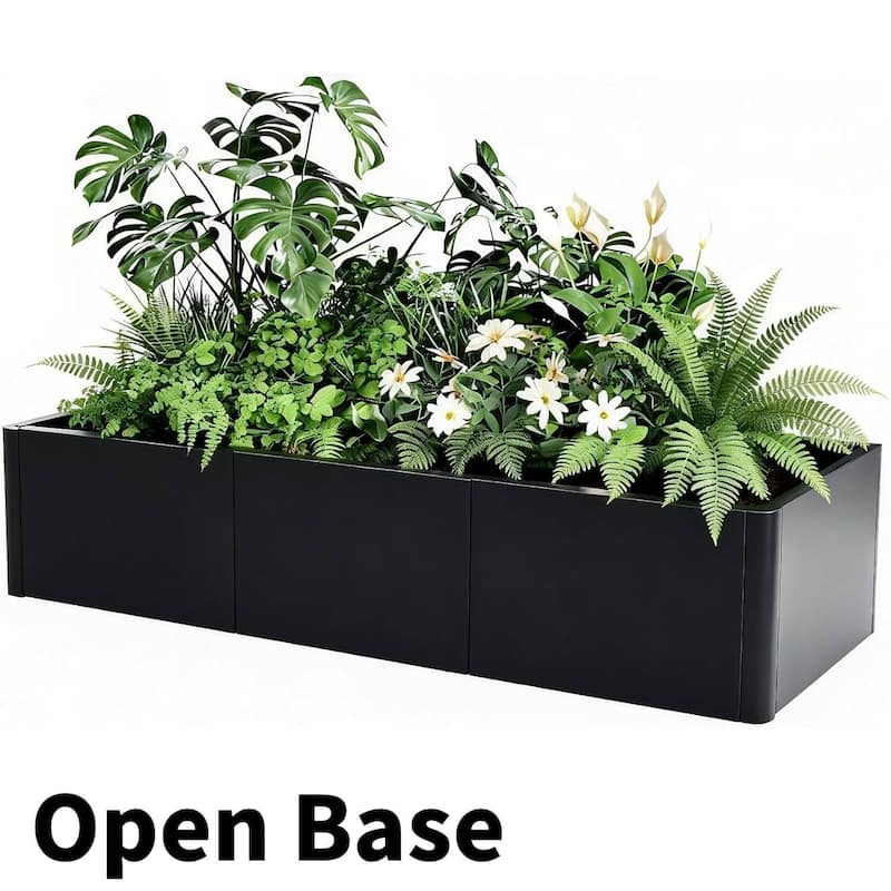 53.5" Modern Raised Garden Bed Planter, Ideal for Yard, Patio, No Base - N/A - Black