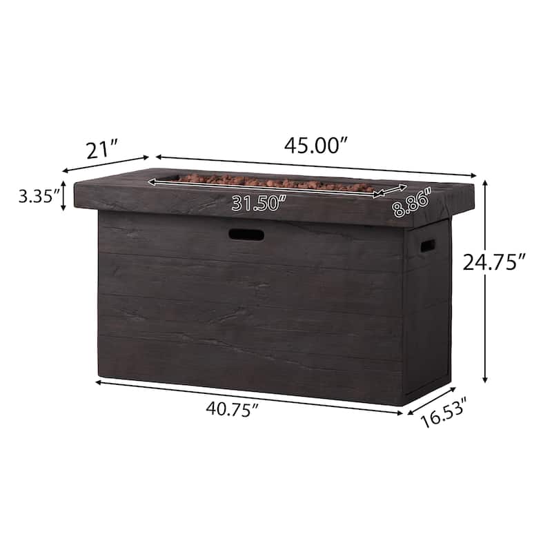 Custer Outdoor 50,000 BTU Lightweight Concrete Fire Pit Table by Christopher Knight Home