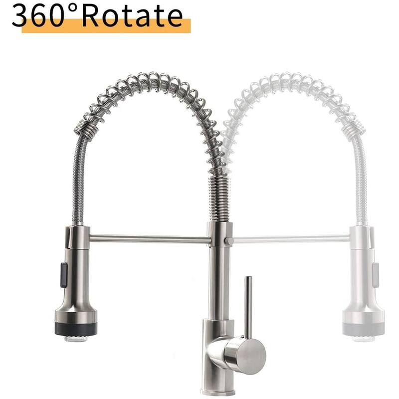 Single Handle Single Lever LED Kitchen Faucet with Pull Down Sprayer