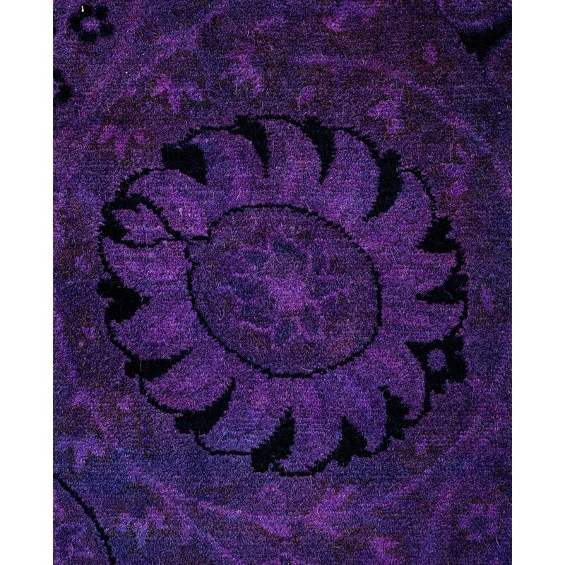 Overdyed One-of-a-Kind Hand-Knotted Area Rug - Purple - 3' 2" x 16' 4"
