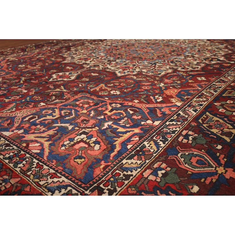 Bakhtiari Large Antique Persian Area Rug Hand-Knotted Wool Carpet - 11'0" x 16'9"