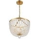 preview thumbnail 6 of 4, Rylee 4 Light Antique Gold Chandelier - 16.5'' W x 17'' H