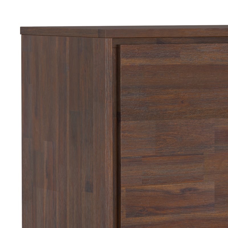 WYNDENHALL Mitchell Solid Acacia 40 inch Storage Cabinet in Distressed Charcoal Brown (Set of 2)