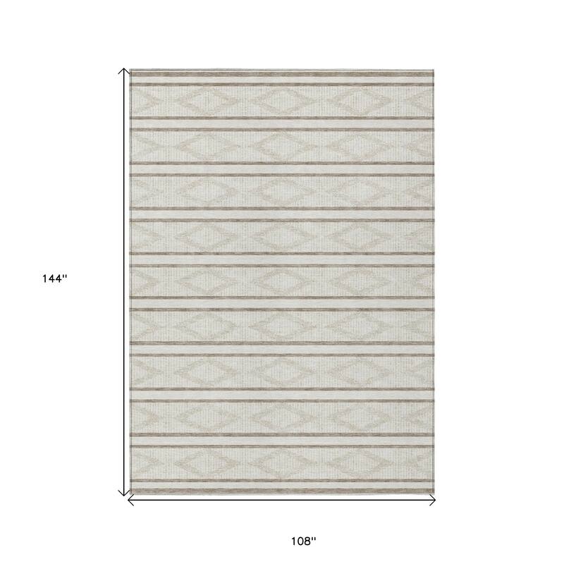 HomeRoots Geometric Transitional Rectangle Outdoor Rug