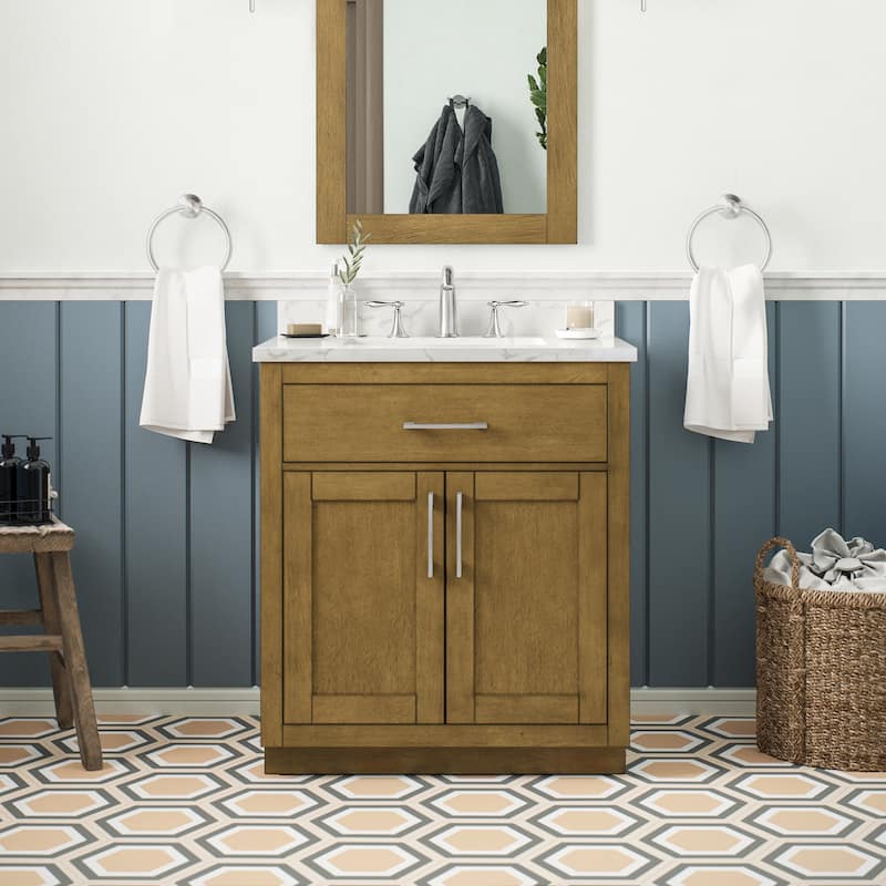 Athea Bathroom Vanity with White Engineered Marble Top