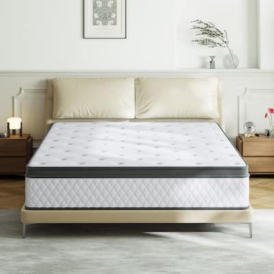 IFLUOUS 12 in. Firm Hybrid Memory Foam Mattress with CertiPUR-US and Oeko-TEX , Featuring Reinforced Springs.