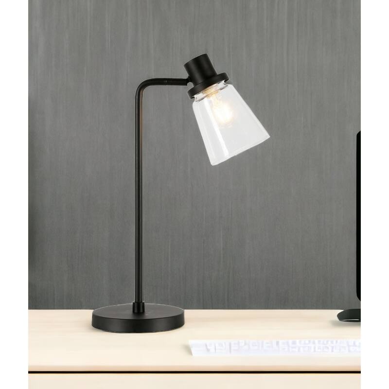 21" Metal Arched Table Lamp With Clear Cone Shade - 7.1" x 7.1" x 21"