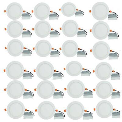American Imaginations 24 Pieces Set Of 4-in. W Round Aluminum Semi-Recessed Pot Lights In White