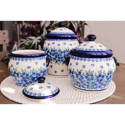 Blue Rose Polish Pottery 1300 Zaklady Canister Set