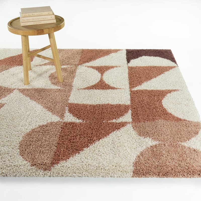 Bellanca Modern Geometric Area Rug - 7'10" x 10' - Brown/Pink