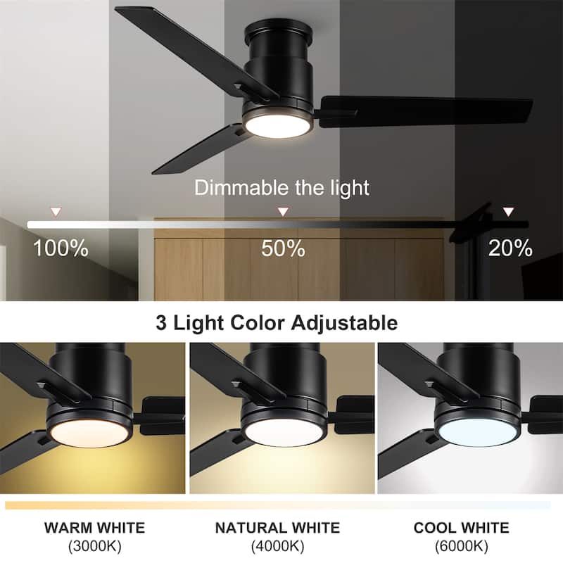 52" Lowe Profile Ceiling Fan with Light