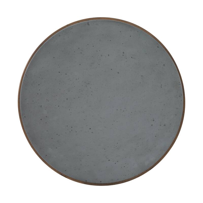 Solvar Gray and Natural Round Wood Accent End Table