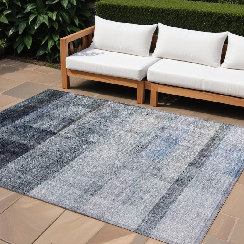 Alrito Ombre Weather Resistant Blended Style Outdoor Rug - 9' X 12' - Multi