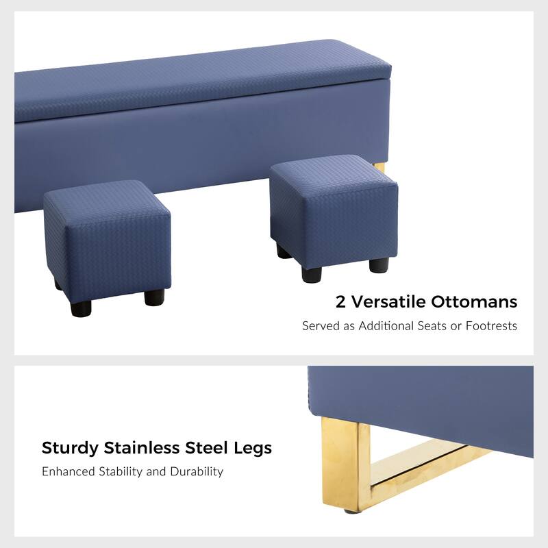 Rebeca Modern Storage Bench with Ottomans by HULALA HOME