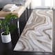 SAFAVIEH Craft Clytie Modern Abstract Marble Pattern Rug - 2'3" x 12' Runner - Gold/Grey