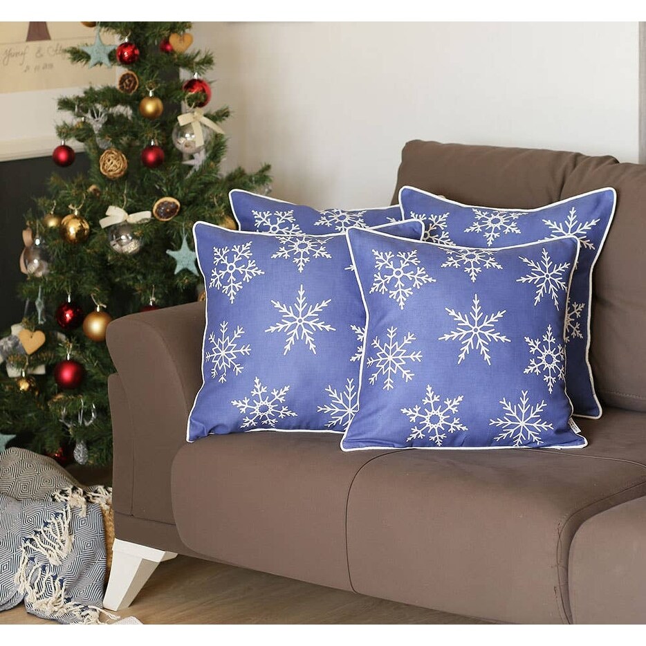Navy blue christmas throw pillows clearance