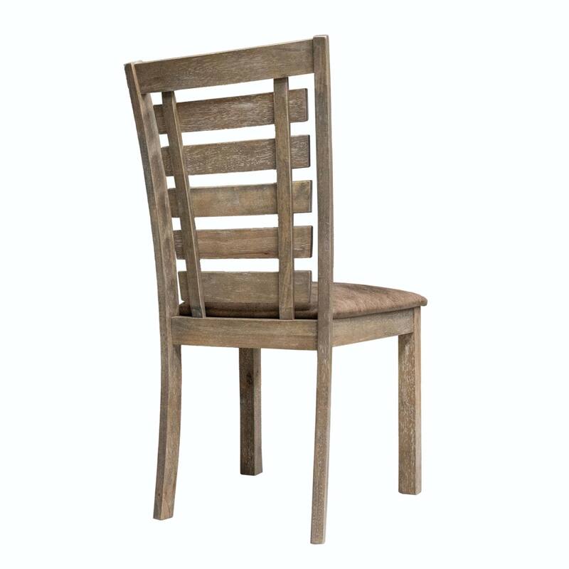 Modern Farmhouse with Distressed Ladderback Design Dining Chairs， Set of 2