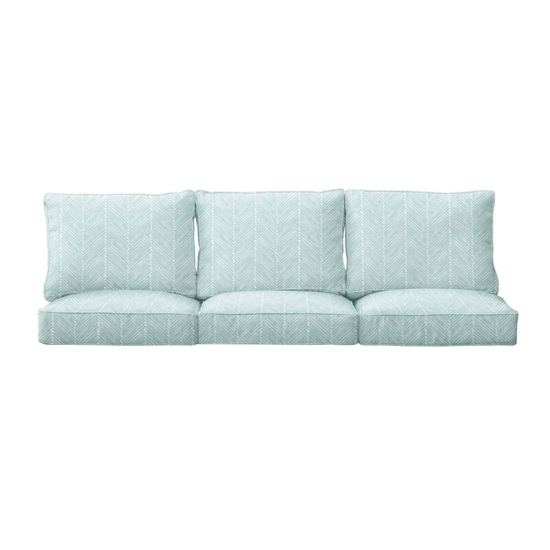 Sorra Home Griffen Snowy Indoor/Outdoor Corded Pillow and Cushion Sofa Set