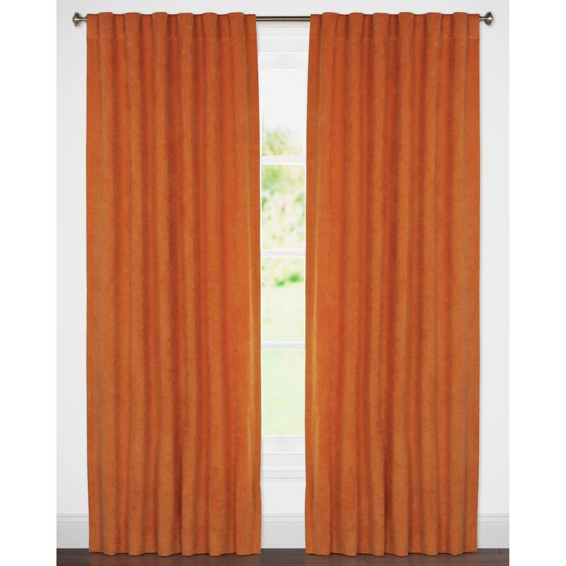 Padma Velvet 50x84 Back-Tab Curtain Panel (Single Panel) - Orange