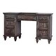 preview thumbnail 1 of 2, Serra Weathered Burnished Brown 7-drawer Vanity Desk