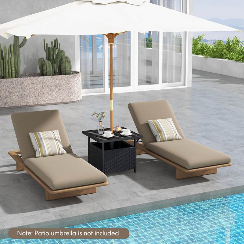Costway Rattan Wicker Steel Side Table Outdoor Furniture Deck Garden - See Details