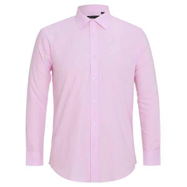 Shop Men S Regular Fit Business Casual Cotton Solid Dress Shirt