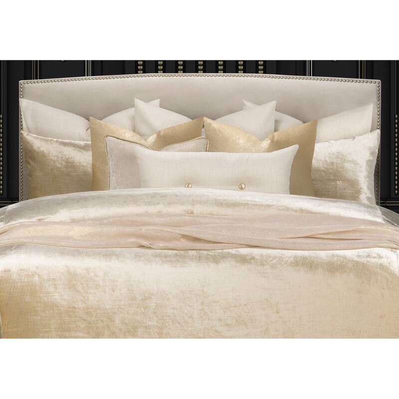 Golden Hours Luxury Gold Velvet Supreme Duvet Cover and Insert Set